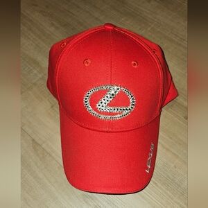 Lexus Made With Swarovski Crystals Red Hat Cap Adjustable